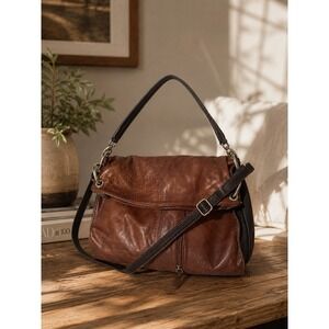 Toro Firenze Brown Leather Convertible Shoulder Crossbody Hobo Bag Italy
